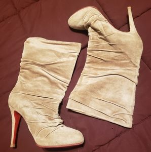 Christian Louboutin Suede Grey Booties